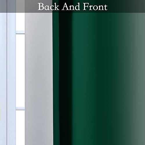 Image of SimpleHome Ombre Dark Green to Grey White Curtains for Living Room 52Wx84L | Room Darkening Curtains for Bedroom,Gradient Light Blocking Curtain,Thermal Insulated Grommet Window Drapes,2 Panels,84 Inch