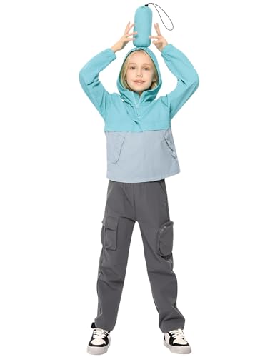 Packable Lightweight Waterproof Hooded Raincoat for Boys and Girls - Windproof - Size 3-12Y2