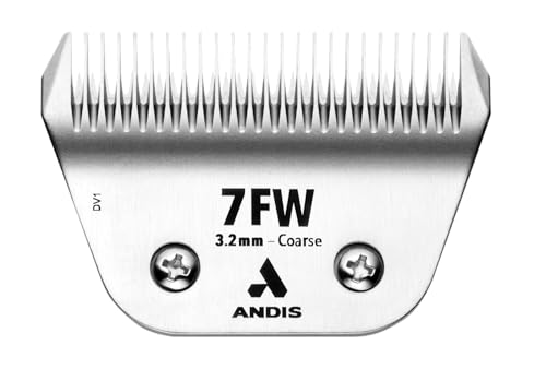 Andis 561465 ceramicEDGE Detachable Wide Blade #7FW Carbon Steel Pet Clipper Blade Coarse Tooth Professional Grooming Performance