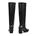wetkiss Knee High Boots Women Pointed Toe Chunky Block Heel Boots with Side Zipper Dress Fashion Party Long Tall Boot (Black Size8)