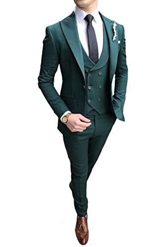 GATMSTZ 3 Piece Suit for Men, Regular Fit Slim Design Solid Jacket, Vest & Pants for Business and Party