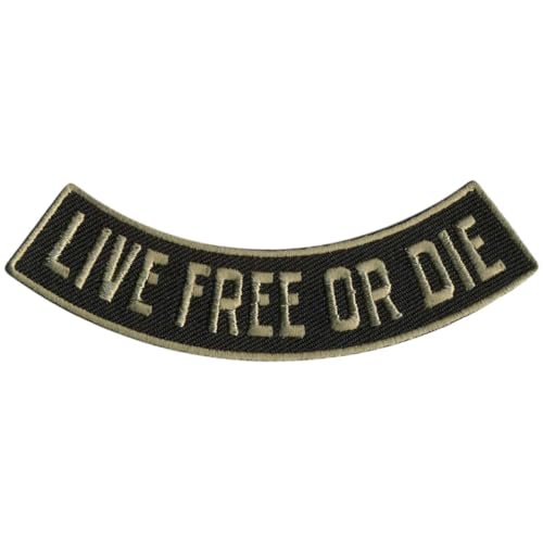 Hot Leathers Live Free Or Die 4” X 1” Bottom Rocker Patch PPM5140-4 Width x 1 Height Inches