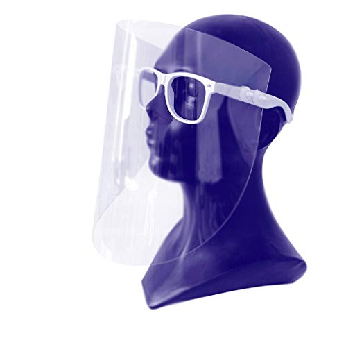 Preisvergleich Produktbild Gesichtsschutzschirm, Gesichtsschutz, Gesichtsmaske, Schutzmaske, Industriemaske, Augenschutz, Kunststoffmaske, Maske mit Brille, sterile Maske, hergestellt in der EU (1 Pack)