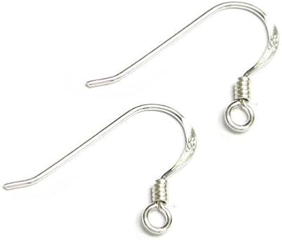 30 pcs .925 Sterling Silver French Hook Earwires Coil Ear Wire/Findings/Bright