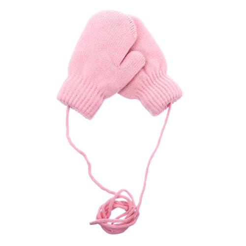 WOFASHPURET Boys Girls Knitted Winter Warm Gloves Youth Boys and Girls White Fleece Mitten