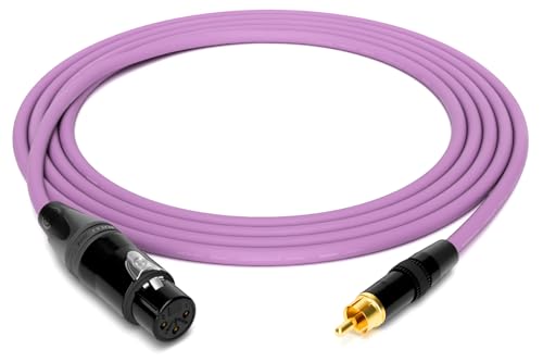 Mogami 2534 Câble XLR femelle RCA violet 10m pour brancher un lecteur vinyle au système HiFi du salon