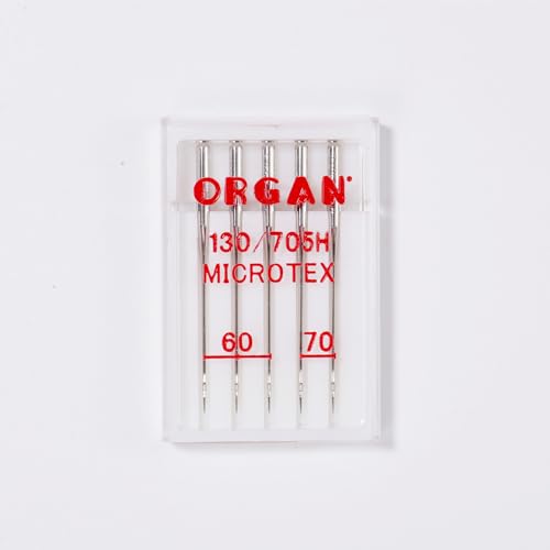 Organ Microtex Sewing Machine Needles 5-Pack, Ultra-Fine Sizes 60/8 (3pcs)
