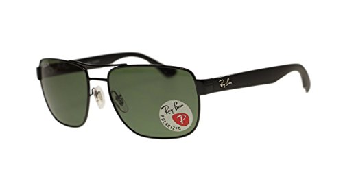Ray Ban Mens Sunglasses RB3530 002/9A Black Green Lens 58mm Authentic2