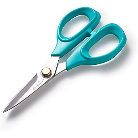 Beaditive Sewing Scissors - 6-Inch Stainless Steel Fabric Scissors - Professional Scissors with Serrated Blade for Easy Cloth Cutting & Quilting - Comfortable Craft Tailor & Dressmaker Shears - Teal Cover