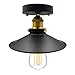 Vintage Ombrello Plafoniera Retro Industriale Metal Plafoniera Portalampada E27 Lampada da Soffitto Vecchio Stile Adatto per Soggiorno, Sala da Pranzo e Altri Luoghi Nero (lampadina non inclusa)