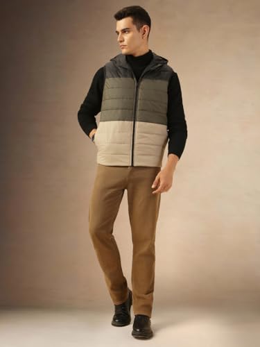 Image of Dennis Lingo Regular Fit Sleeveless Hooded Colorblock Men Jacket
