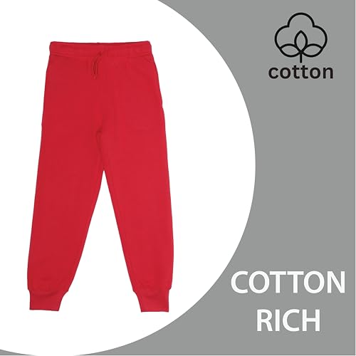 Image of EVERYDAY KIDS Girls' Cotton Fleece Sweatpants; Girls' Activewear Jogger Pants - Soft and Breathable Cotton /Poly Blend