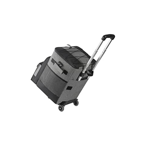 Super grills 32Litre Rolling Cooler with All Terrain Cart foldable Grey and Black for camping picnic outdoor parties Cover