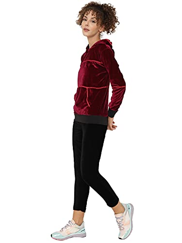 Image of CHKOKKO Women Velvet Full Sleeves Velour Track suit
