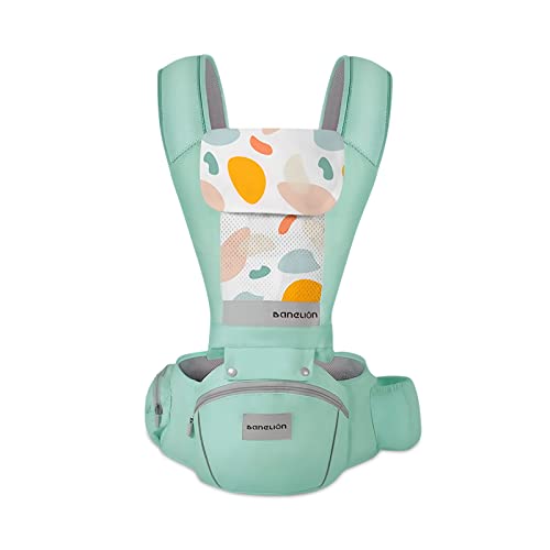 SONARIN Ergonomic Baby Carrier with Hip Seat,Breathable 3D Air Mesh Hipseat Baby Carrier Multifunctional Child Carrier Backpack,Multi-Position for Newborn and Toddler 0 to 36 Months(Green)