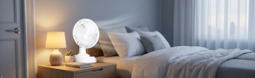 Image of STARVIN Wall Mounted Fan High Speed Wall Fan for Home & Kitchen Compact Size,Adjustable Tilt,Low Noise Small Wall Fan for Office, Shop & Utility Area - EVTS (6 inch wall table white, 6 inch)