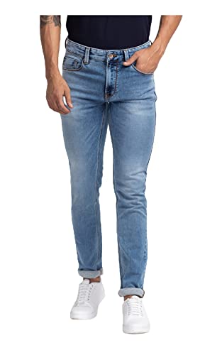 Image of Spykar Men's Mid Rise Regular Fit Cotton Jeans (RO02BB08)