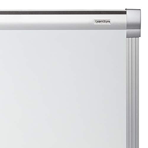 Image of Learniture Porcelain Steel Magnetic Dry Erase Board /Whiteboard w /Aluminum Frame & Map Rail (10' W x4' L)