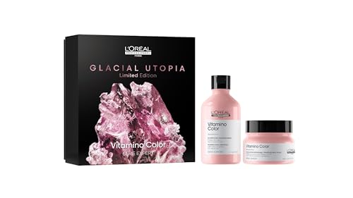 L'Oréal Professionnel, Geschenk-Set, Shampoo + Maske, für gefärbtes Haar, weich, glänzend und hydratisiert, angereichert mit Niacinamid, Vitamin Color, 300 ml + 250 ml