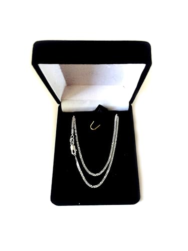 Jewelry Affairs 10k White Gold Gourmette Chain Necklace, 1.5mm4