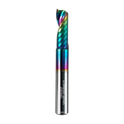 Image of Tools Solid Carbide CNC Spiral Single Flute End Mill - for Acrylic Plate Aluminum, Wood, Plastic, Brass, Copper Cutting - 1 /2 Diameter 1 /2 inch Shank 3 inch Length,1 Flute (1 /2-3 inch 1PCS)
