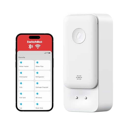 SwitchBot WiFi Sensor de Agua, Detector Inteligente de Fugas de Agua, 100dB Alertas Ajustables y de App, IP67 Impermeable, Detector Inalámbrico para Cocina, Baño, Sótano, No Exige Hub (Permite 2,4G)