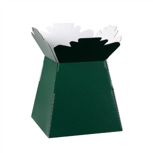 Hand-Tied Vase Florist Bouquet Boxes | Aqua Presentation & Transporter Boxes | Pack of 30 | Durable Flower & Plant Packaging | Glossy Dark Green