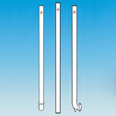 8075-23 ソリッドガラス攪拌シャフト、ポリッシュ、プレーンタイプ、15cm フラットセクション、直径10mm、58cmサイズ