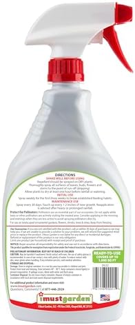 I Must Garden Deer Repellent [2 Pack: Mint Scent 32oz Ready to Use] - Natural Deer Spray for Gardens & Plants