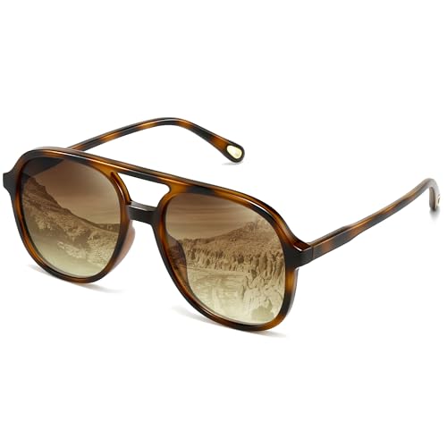 Tangle Free Aviator Sunglasses for Women UV400 Protection
