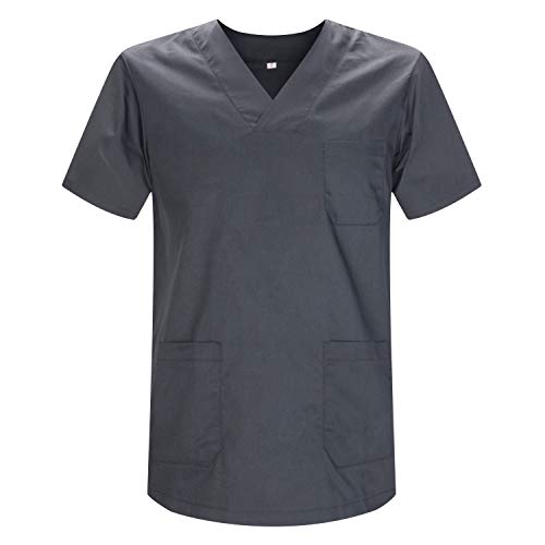 MISEMIYA - Casaca Unisex MÉDICO Enfermera Uniforme Limpieza Laboral ESTÉTICA Dentista Veterinaria Sanitario HOSTELERÍA - Ref.817 - L, Gris