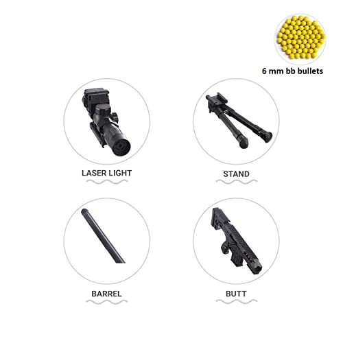 Image of HALO NATION AWM BB Bullet Gun Toy for Airsoft Bullet Gun Toy M955 Sniper Gun 6 Shot Magazine PUBG M4 M16 Airsoft Gun Toy - 500 BB Bullets