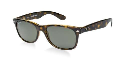 Ray-Ban RB2132 New Wayfarer Sunglasses Tortoise/Crystal Green (902L) RB 2132 55mm Authentic