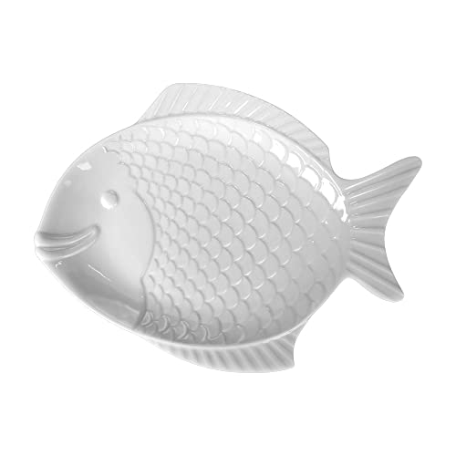 Holst Porzellan Fish Nemo Lot de 40 Assiettes à Poisson Blanches 40 x 29,5 x 4 cm