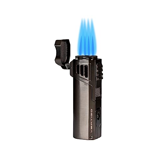 Vertigo Crown Quad Torch Lighter with Cutter (Gunmetal)