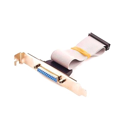 ACGTUY DB25 Adapter with Bracket to IDC 26 Pin Ribbon Cable Motherboard Slot Plate Parallel Panel DB-25 Female Socket Flat Cable