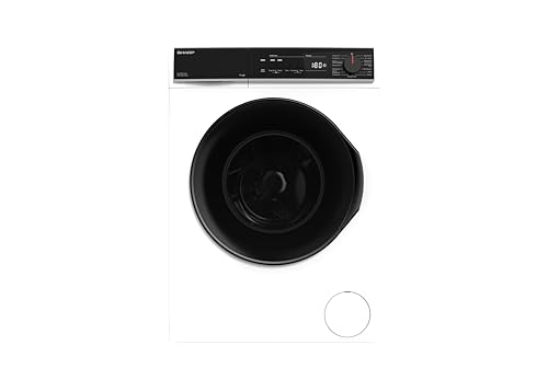SHARP ES-PRO914WA-DE Waschmaschine Frontlader, 9kg, 1400U/min, Smarte Bedienung durch Veezy App, Dampffunktion, Inverter, 15 Programme, AquaStop, Weiß