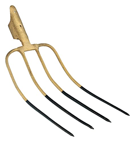 VERDELOOK | Forca Fieno con 4 Denti, Per Uso Agricolo e Giardinaggio Fai da Te, Manico venduto a Parte