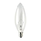 Bulbrite KR40CTC/32 40W Krystal Touch Torpedo Chandelier Bulb (B10), Candelabra Base, 10 Pack