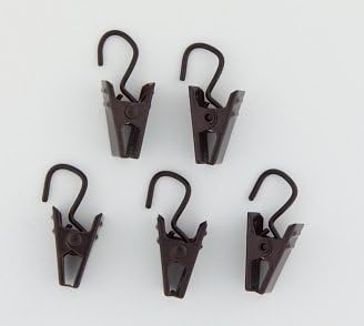 A&F Rod Dรฉcor - 24 Curtain Clips w/Hook - Cocoa