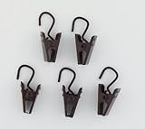 A&F Rod Décor - 24 Curtain Clips w/ Hook - Cocoa
