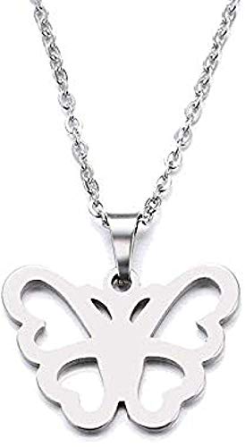 Preisvergleich Produktbild CKAWM Halskette Für Frauen Mann Liebhaber Herz Schmetterling Anhänger Halskette Engagement Edelstahl