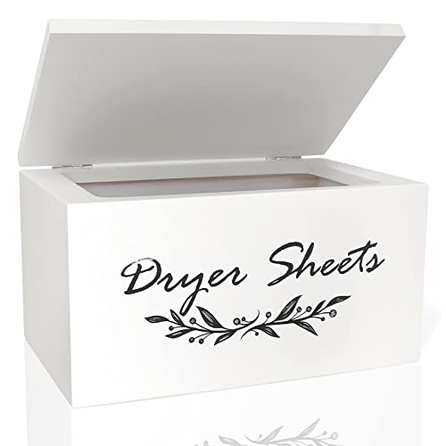 Dryer-Sheet-Holder-with-Hinged-Lid-for-Laundry-Room-Farmhouse-DecorWooden-Dryer-Sheet-Container-DispenserFabric-Softener-Sheets-Organization-and-Storage-for-Home-Decor-1PK Dryer Sheet Holder with Hinged Lid for Laundry Room Farmhouse DecorWooden Dryer Sheet Container DispenserFabric Softener Sheets Organization and Storage for Home Decor 1PK