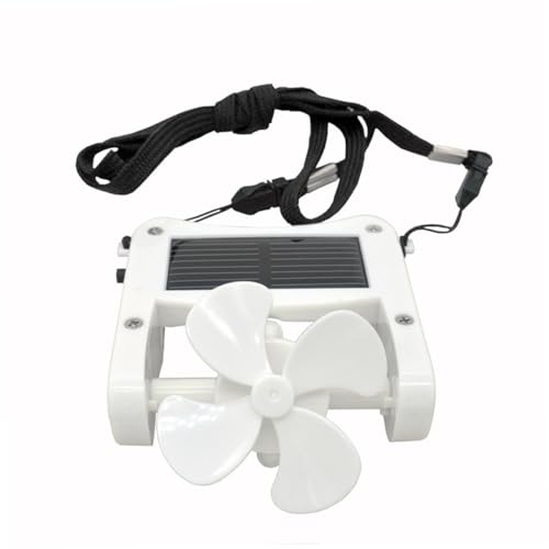 Loigohon ミニソーラーファン クリップオンハット 白 ? 太陽光発電対応 USB給電 卓上ファン 首掛けポータブル冷却