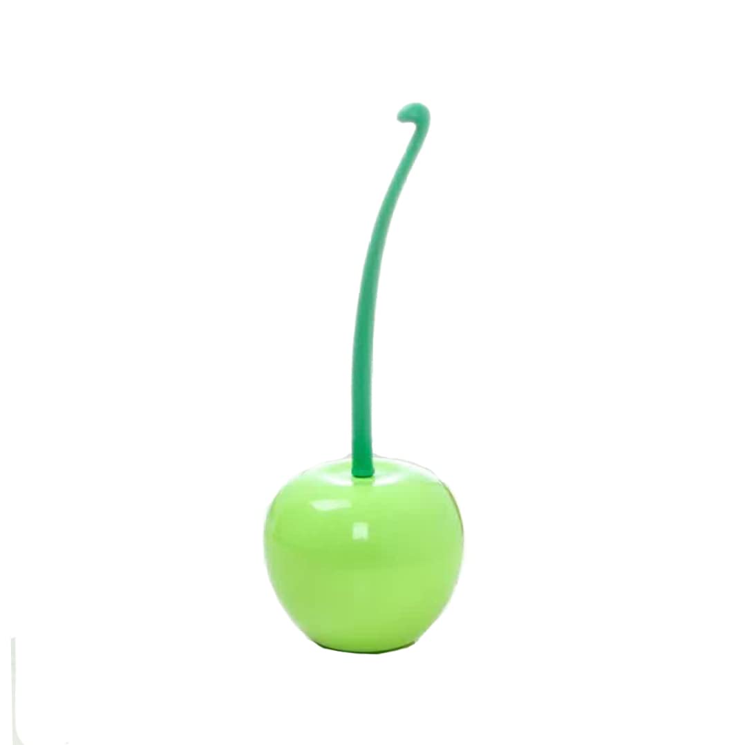 Hbbgdiy 1 Pcs Cherry Shape Toilet Brush, Cute Creative Lavatory Brush Set for Bathroom Cleaning, Decorative Toilet Cleaner Tool with Green Fruit Design