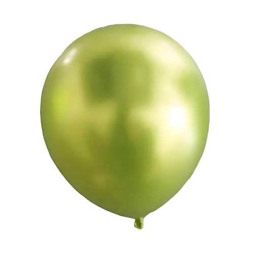 Image of Chrome Metallic Balloons Light Green 100 pcs Glossy Latex Balloon for Birthday Decoration Kit Wedding, Anniversary Floral Garland 10 Inch Helium Supported