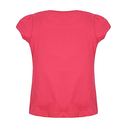 Image of Hopscotch Girls Cotton Graphic Print T-Shirt And Short Set in Coral Color