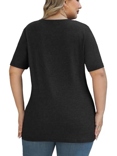 Plus Size Tops for Women Summer Trendy Criss Cross Shirts Oversized Casual Loose Fit Tunic Tops3