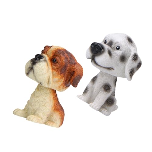 WOONEKY 2piezas Figuras De Perro Cabezón para Coche Decoración del Salpicadero Accesorios Interior del Coche Divertidas y Estéticas Salpicadero del