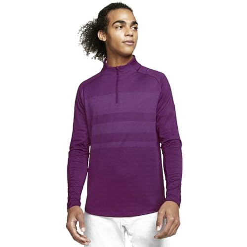 Nike Dri-Fit Vapor 1/2 Long Sleeve Zip (Purple, Small) at Amazon